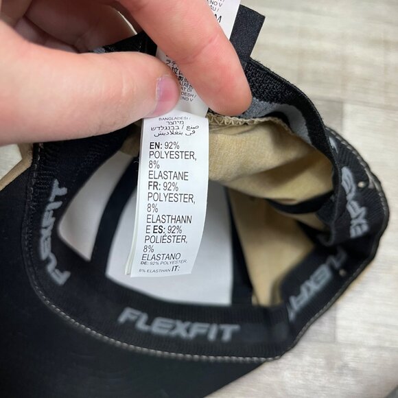 Quicksilver Graphic Embroidered FlexFit Fitted Flat Round Bill Hat Sand One Size - Picture 8 of 8